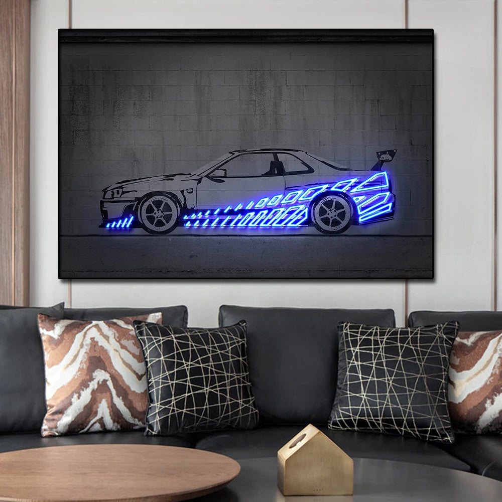 Neon Car Wall Frames