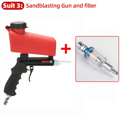 sandblasting gun sand blaster adjustable pneumatic blasting gun set