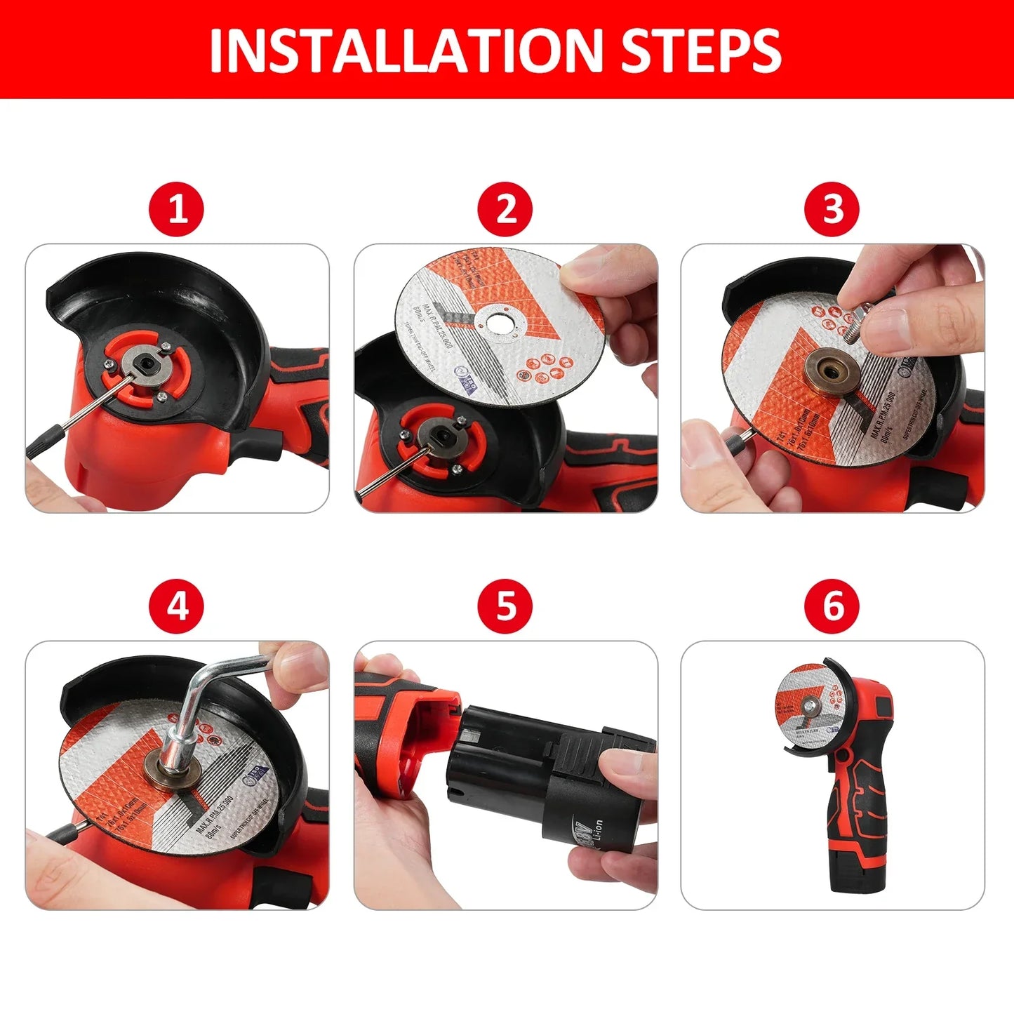 8V Mini Cordless Angle Grinder Rechargeable Grinding Tool