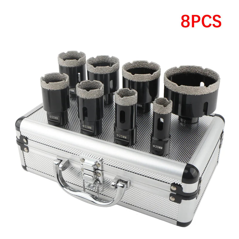 56812 Pcs Set M14 Thread Brazed Diamond Dry Drilling Bit Hole