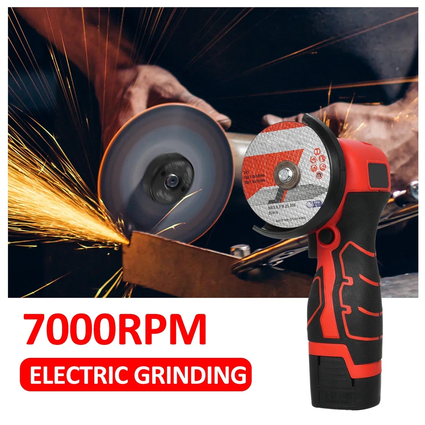 8V Mini Cordless Angle Grinder Rechargeable Grinding Tool