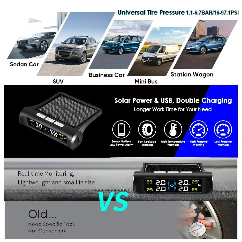 Intelligent TPMS Solar Tyre Pressure Monitoring System