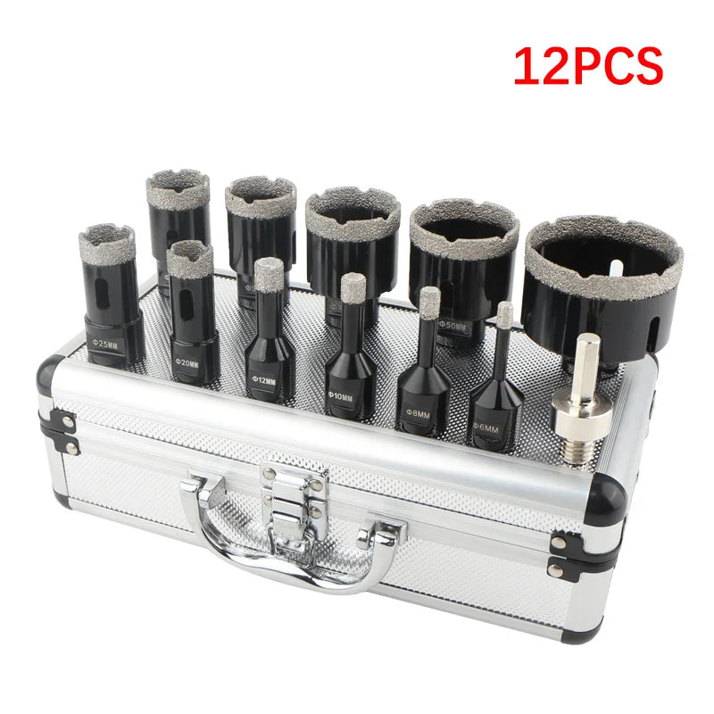 56812 Pcs Set M14 Thread Brazed Diamond Dry Drilling Bit Hole