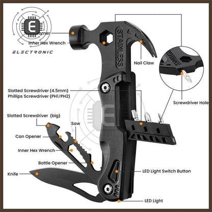 Multifunctional Pliers Multitool Claw Hammer Stainless Steel Tool